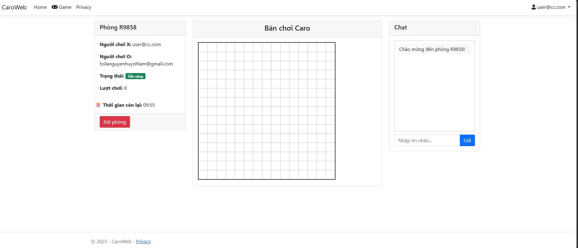 Tic-Tac-Toe Game Website - Dá»± Ã¡n ASP.NET Core MVC cá»§a Nguyá»…n Huá»³nh LÃ¢m